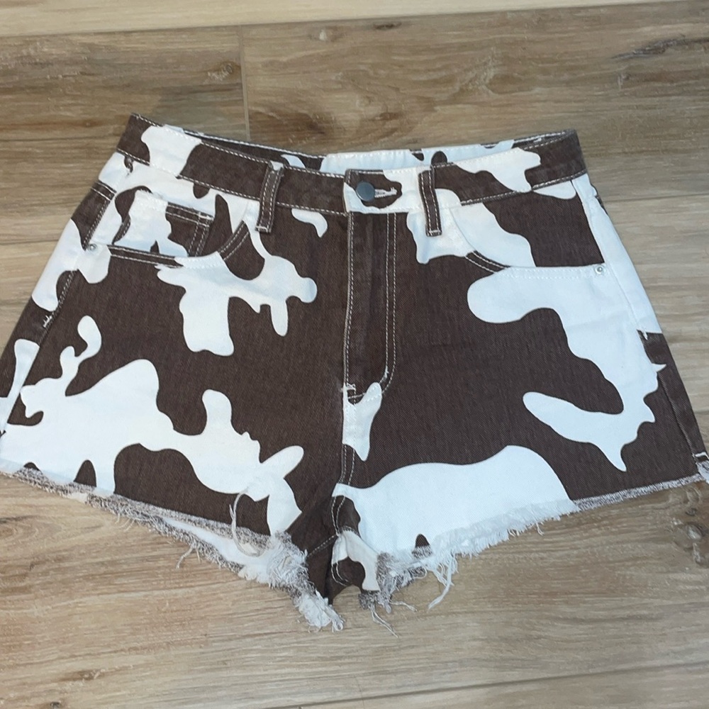 LA-based boutique brand cow printed shorts